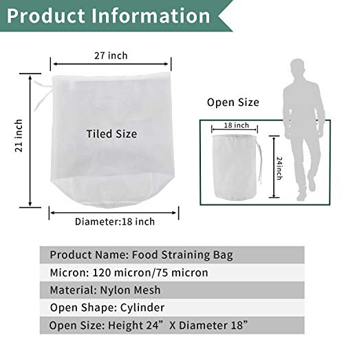 12"x18" Nylon Mesh Strainer Bags for Almond Nut Milk