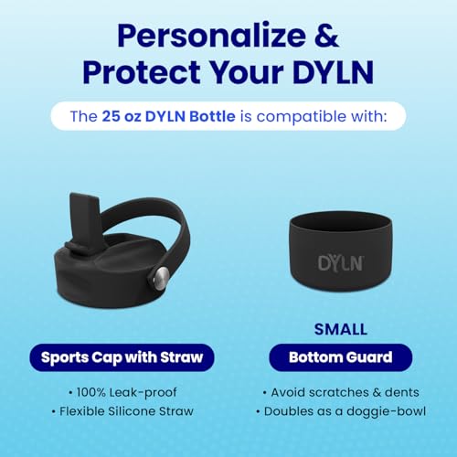 DYLN Hydrogen Water Bottle 25 oz Black Stainless Steel Alkaline Water