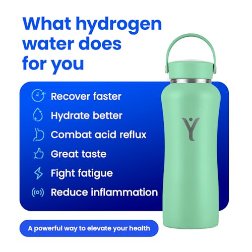 DYLN Hydrogen Water Bottle 25 oz Mint Stainless Steel Alkaline Water