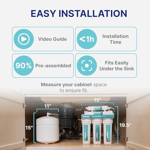 7 Stage UV and Alkaline Under Sink Reverse Osmosis Water Filter System + 3