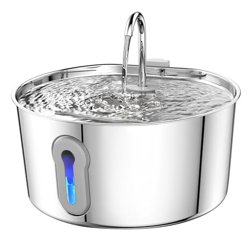 4L 135oz Large Cat Water Fountain Advanced 304 Stainless Steel with Detachable Tank (135 Ounce)