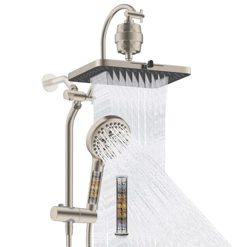 5 spray Filtered Rainfall Shower Head Combo