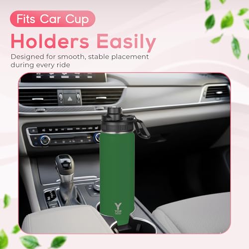 Y TOP 18 oz Insulated Water Bottle Leak Proof Spout Lid Fits in Car Cup Holder