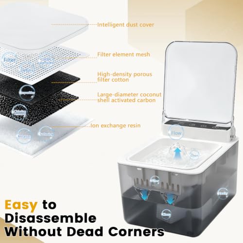 2026 New Upgrade Wireless Cat Water Fountain of 3L with Induction Lid