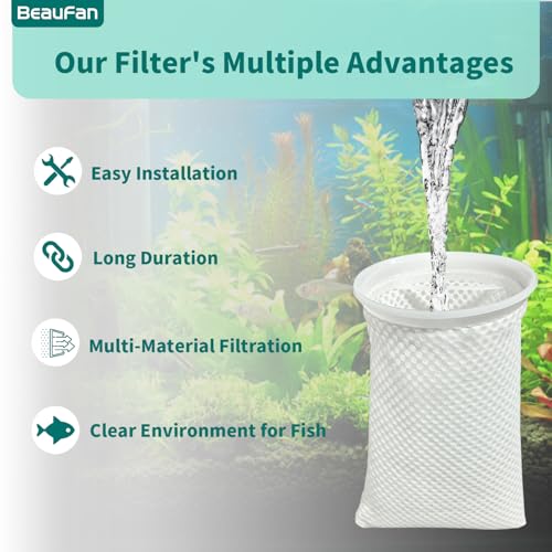 7 Inch 2 Pack 150 Micron Honeycomb Filter Socks for Fish Tank (2 Count)