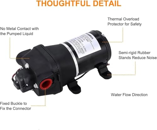 CAMPLUX DC 12V Water Pump with Strainer Filter