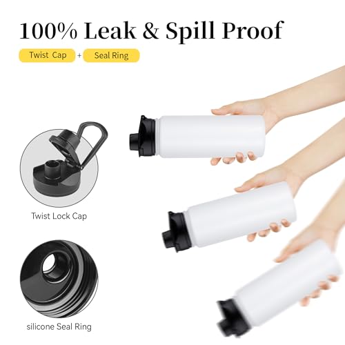 24 oz Insulated Water Bottle Bulk 4 Pack (4 Count)