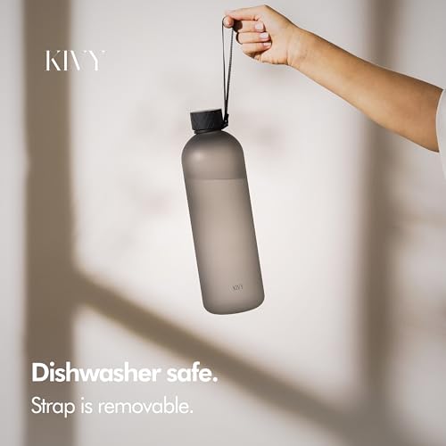 Large Water Bottle 50oz [Lightweight & Shatterproof] Fits Backpack & Cupholder for Travel