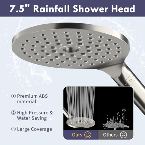 Brushed Nickel Filtered Dual Shower Head with Handheld Spray Combo