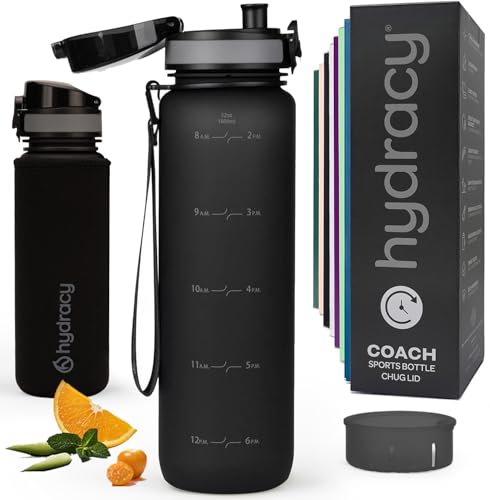 Motivational Water Bottle with Time Marker & Fruit Infuser 32 oz