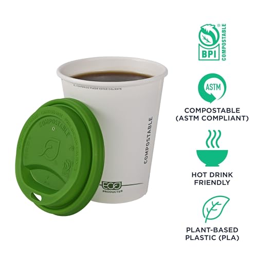 Eco Products Compostable Coffee Cup Lids (800 Count)