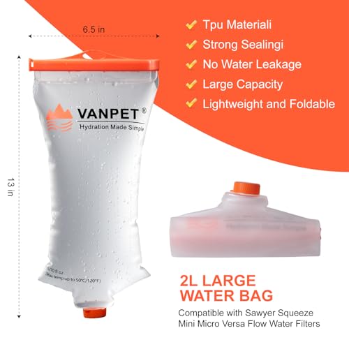 Upgrade Water Bag 2L Compatible with Sawyer Squeeze Water Filter