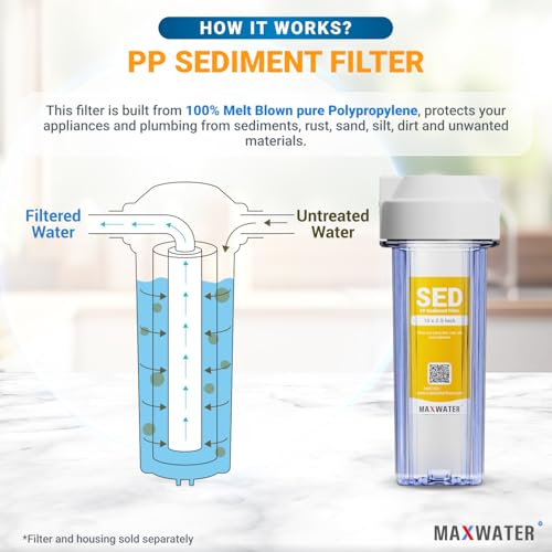 10 Micron 10 x 2.5 Sediment Filter Cartridge Replacement for Reverse Osmosis and Whole House Water Filter