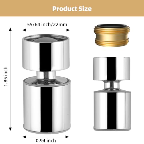 NSF/ANSI/CAN 61 & cUPC Certified 2-Mode Faucet Aerator, Chrome