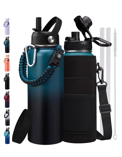 32/40/64 oz Insulated Water (Cold for 48H) Stainless Steel Bottle Leakproof (9 Count)