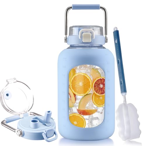 100 oz Glass Water Bottle with Straw