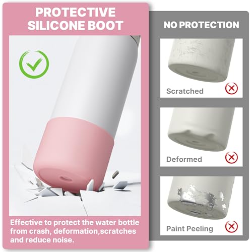 Pink Silicone Protector Boot for Owala 24 oz FreeSip & Flip Water Bottle
