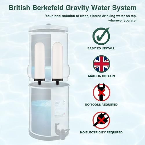 British Berkefeld Doulton Water Element Candle Compatible with Berkey Water Filter Replacement for BB9