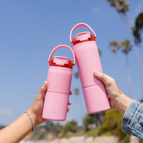 Rise 18oz Water Bottle with Covered Silicone Straw