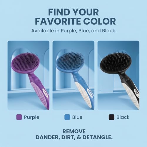 Round Bristle Pet Brush for Dogs and Cats