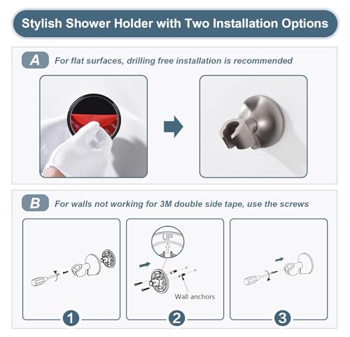 High Pressure Rain Shower Head Combo with Double Extension Arm