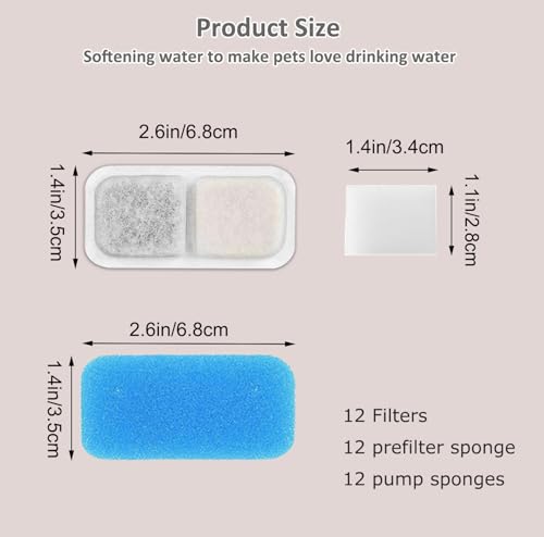 Pet Fountain Filters Fit for oneisall PWF (40 Count)