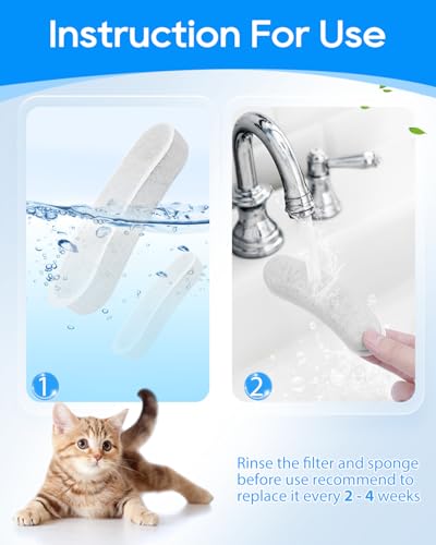 12pcs Dog Water Filter Replacement Fit for W600 Water Bowl Fountain (12 Count)