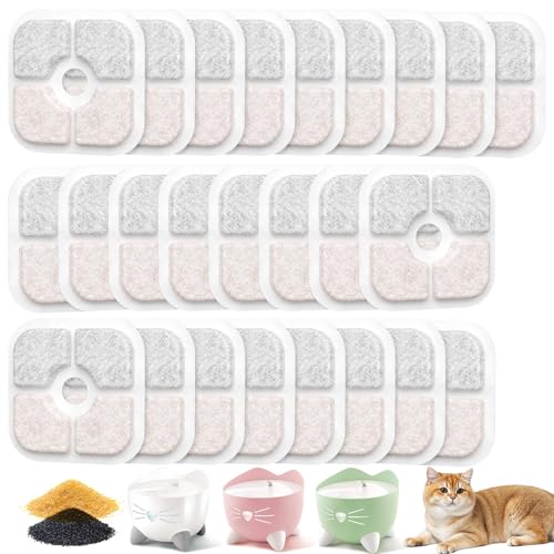 25 Pack Cat Fountain Filter Compatible with Catit PIXI Drinking Fountain (25 Count)