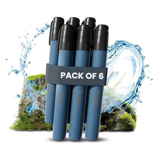 6 Pack Personal Water Filter Straw for Hiking (6 Count)