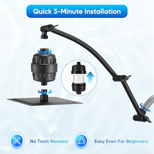 12 Inch Rain Shower Head with 16 Inch Extension Arm for Hard Water