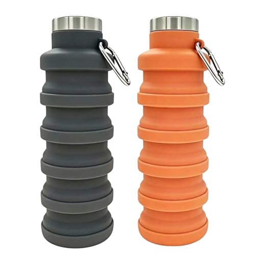 Collapsible Water Bottle 17oz（500ml） (2 Count)