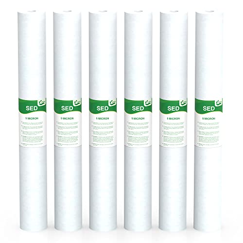 5 Micron Water Filter 20" x 2.5" Replacement Cartridge (6 Count)