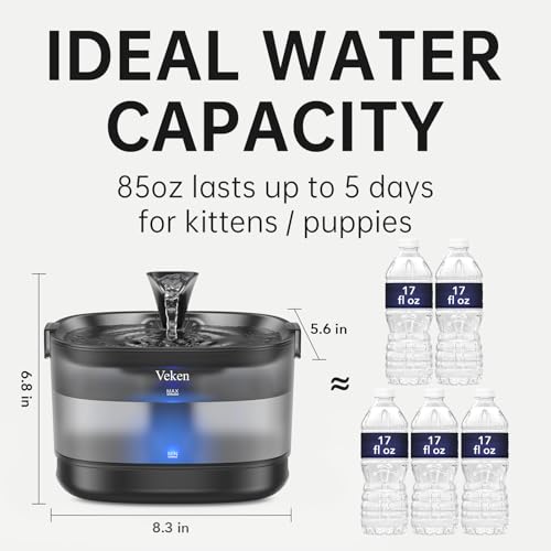 85oz 2.5L Cat Water Fountain with Detachable Tank