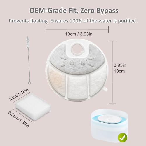 Pet Water Fountain Filters Fit for Petlibro Capsule Dog Fountain PLWF008 (40 Count)
