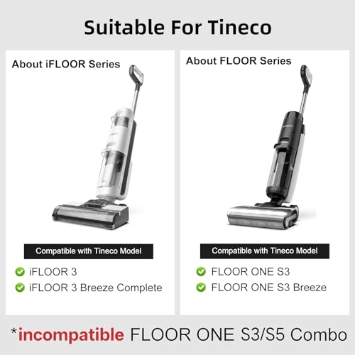 Roller Brush Replacement Compatible with Tineco S3 Vacuum Mop (9 Count)