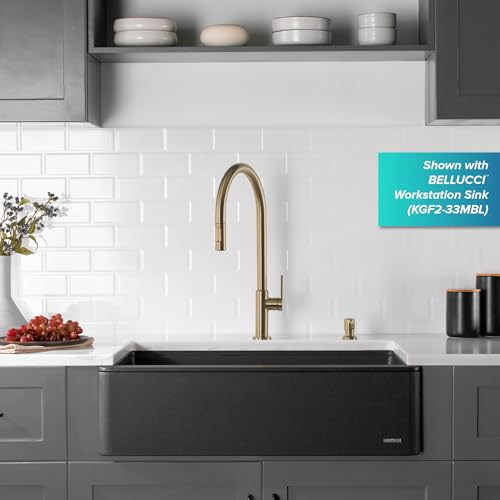 Champagne Bronze 20 in Pull Down Kitchen Faucet KPF