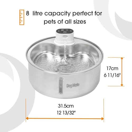 8 Liter Stainless Steel Dog Water Fountain