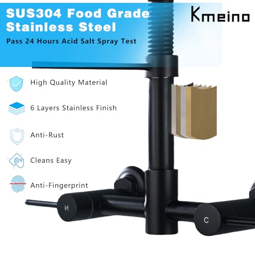 Wall Mount Kitchen Faucet with Sprayer