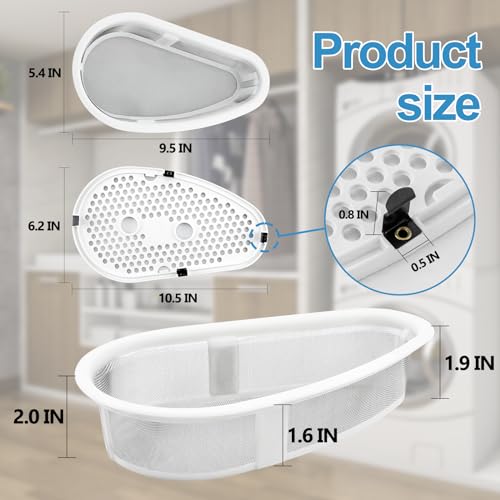 UPGRADED 8531964 W10828351 Dryer Lint Trap Filter & Cover with Stainless Steel Mesh Screen Compatible with Whirlpool Kenmore Dryer