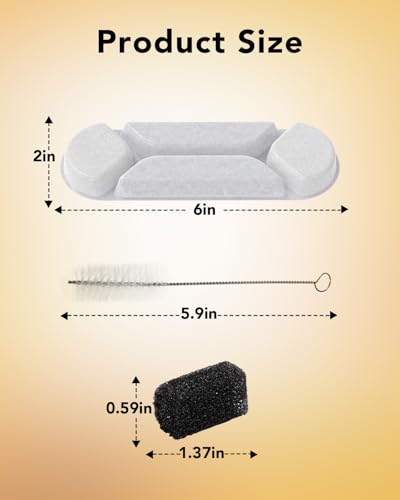 10 Pcs Replacement Filters for 8.5L Elevated Dog Water Fountain