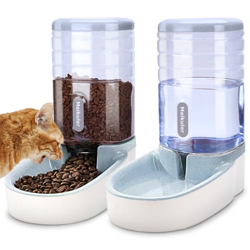Automatic Dog Cat Feeder and Water Dispenser Set
