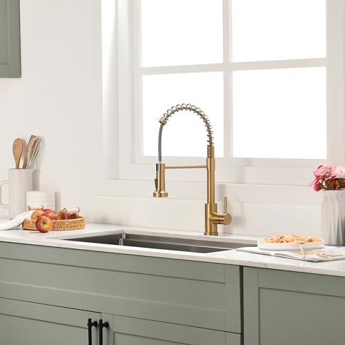 Kitchen Faucet with Pull Down Sprayer Brushed Gold