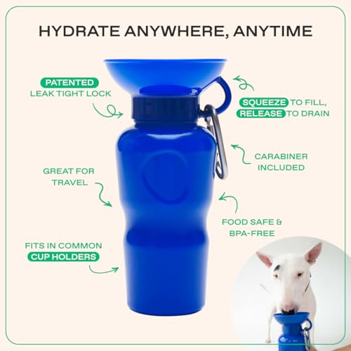 Springland 22oz Classic Portable Dog Water Bottle with Built (22 Fl Oz)