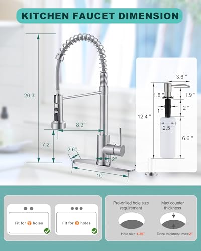 Brushed Nickel Kitchen Sink Faucet