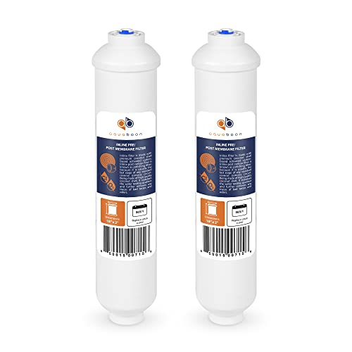 T33 Inline Post Activated Carbon Water Filter for Refrigerator (2 Count)