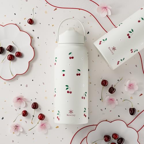 32 oz Insulated Water Bottle with Straw