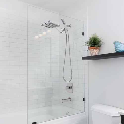 All Metal 12" Rain Shower Head with Handheld for Bathroom Upgrade