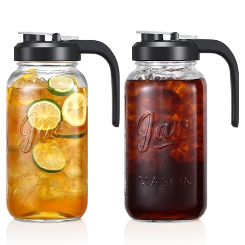 Set of 2 Glass Pitcher with Lid (2 Count)