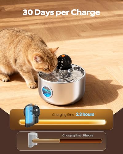 Wireless Cat Water Fountain Cordless