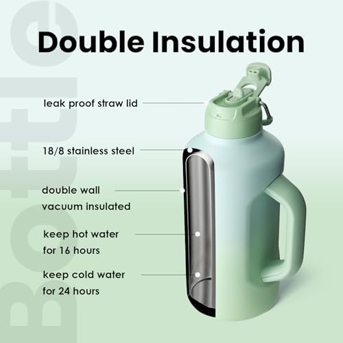 Insulated Water Bottle 64 oz Dual